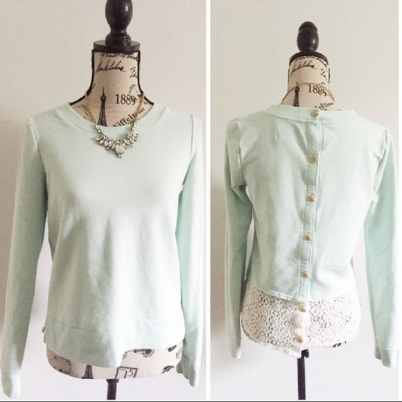Anthropologie Tops - Saturday Sunday Lace Button Back Sweater